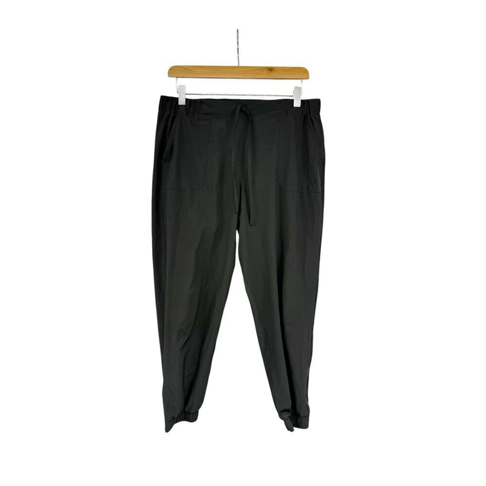 Albion Fit Lightweight Black Drawstring Joggers Nylon‎ Spandex Cropped Womens M